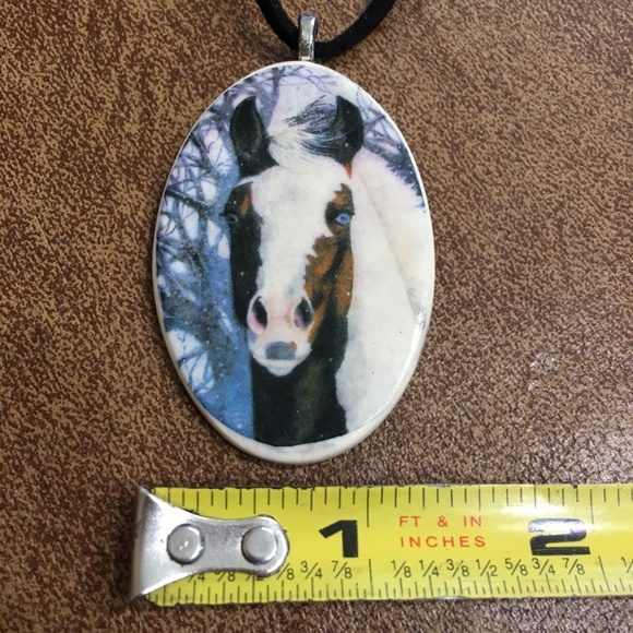 Paint Horse Porcelain Handmade Necklace - Picture 3 of 4